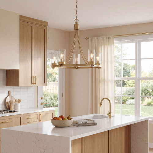 Meridian M10018NB Modern Natural Brass Chandelier Light
