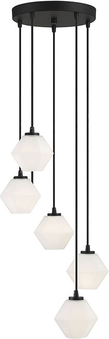 Meridian M10094MBK Contemporary Matte Black Multi Hanging Pendant Light