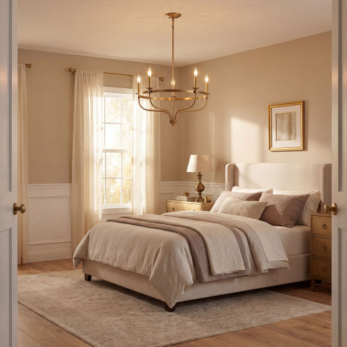 Meridian M10087NB Natural Brass Chandelier Light