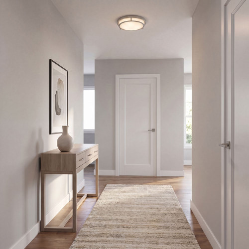 Meridian M60019BN Contemporary Brushed Nickel Flush Mount Lighting Fixture