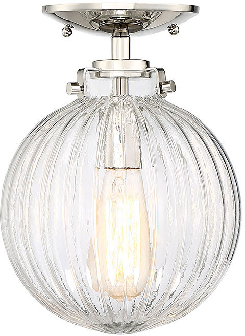 Meridian M60056PN Polished Nickel Flush Mount Light Fixture