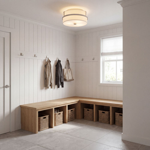Meridian M60065BN Modern Brushed Nickel Ceiling Light Fixture