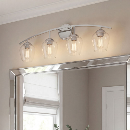 Meridian M80033CH Contemporary Chrome 4-Light Bathroom Light
