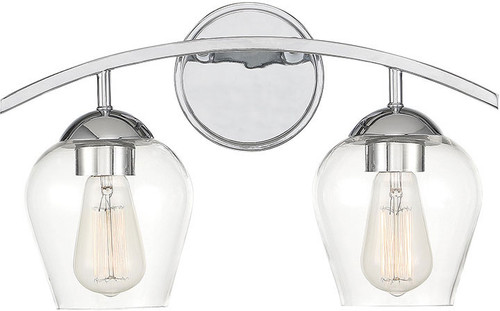 Meridian M80031CH Modern Chrome 2-Light Bathroom Light Sconce