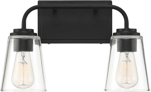 Meridian M80043MBK Matte Black 2-Light Bathroom Light Sconce