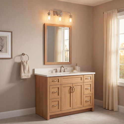 Meridian M80044BN Brushed Nickel 3-Light Bath Lighting Sconce