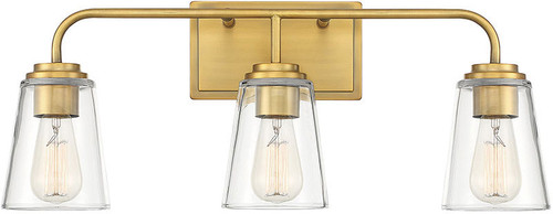 Meridian M80044NB Natural Brass 3-Light Bathroom Lighting