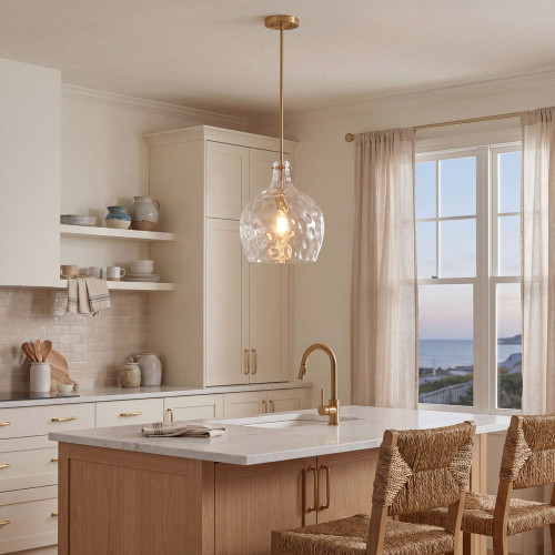Meridian M7053NB Contemporary Natural Brass Lighting Pendant