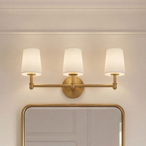 Meridian M80051NB Natural Brass 3-Light Vanity Light