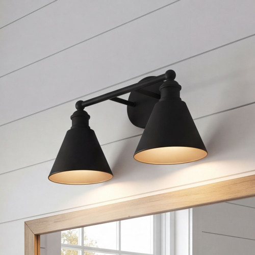 Meridian M80063MBK Matte Black 2-Light Vanity Light Fixture
