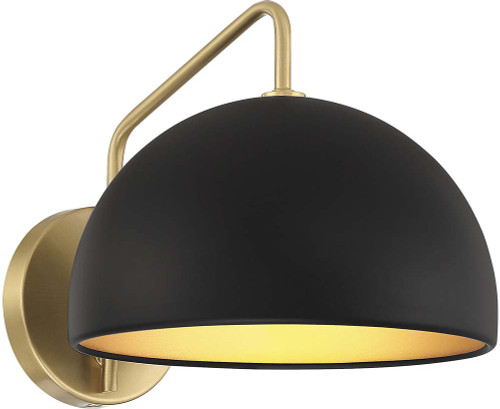 Meridian M90094MBKNB Modern Matte Black with Natural Brass Sconce Lighting