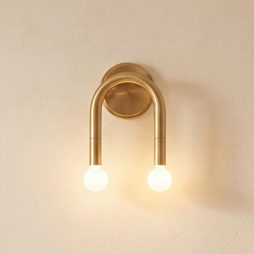 Meridian M90099NB Modern Natural Brass Wall Lighting