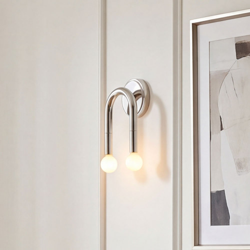 Meridian M90099PN Modern Polished Nickel Wall Sconce Light