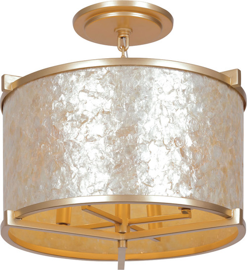 Metropolitan N1934-760 Sommers Bend Contemporary Capiz Shell Gold Ceiling Lighting Fixture