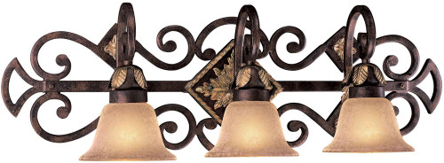 Metropolitan N2233-355 Zaragoza Traditional Golden Bronze 3-Light Bath Lighting Fixture