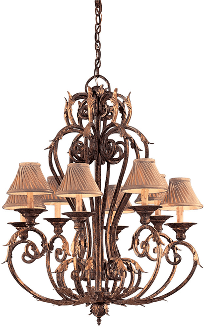 Metropolitan N6238-355 Zaragoza Traditional Golden Bronze Hanging Chandelier
