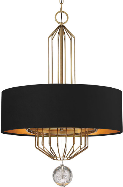 Metropolitan N7336-790 Grandeur Aged Antique Brass Drum Pendant Lighting