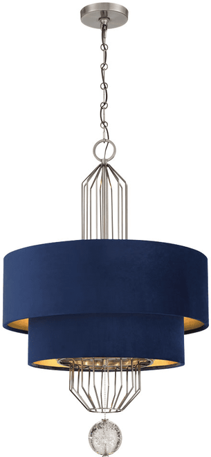 Metropolitan N7338-889 Grandeur Crystal Aged Antique Nickel Pendant Lighting Fixture