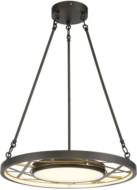 Metropolitan N7526-716-L Tribeca Modern Smoked Iron And Soft Brass 24" Lighting Pendant