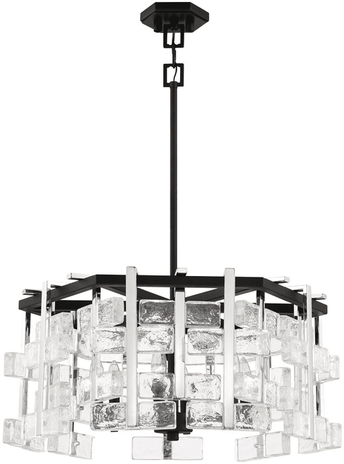 Metropolitan N7545-729 Painesdale Contemporary Sand Coal And Polished Nickel Pendant Light Fixture