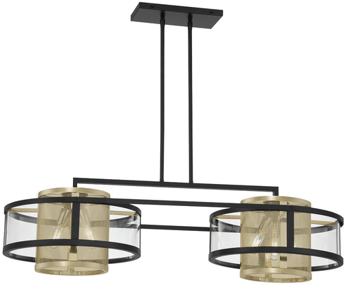 Metropolitan N7819-726 Soho Contemporary Coal And Soft Brass Island Light Fixture