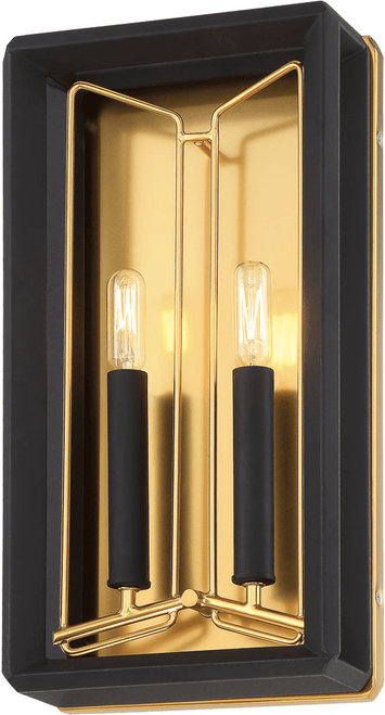 Metropolitan N7852-707 Sable Point Modern Sand Coal With Honey Gold Accents Lighting Sconce