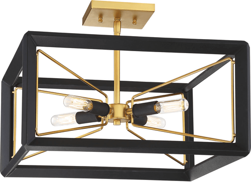 Metropolitan N7853-707 Sable Point Contemporary Sand Coal With Honey Gold Accents Overhead Light Fixture
