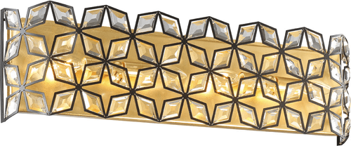 Metropolitan N7844-711 Brookcrest Modern Sand Coal with Gold Leaf 4-Light Bathroom Lighting Sconce