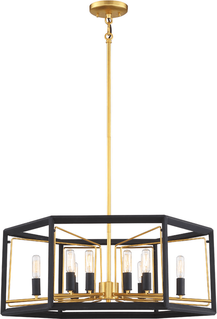Metropolitan N7855-707 Sable Point Contemporary Sand Coal With Honey Gold Accents 26" Hanging Lamp