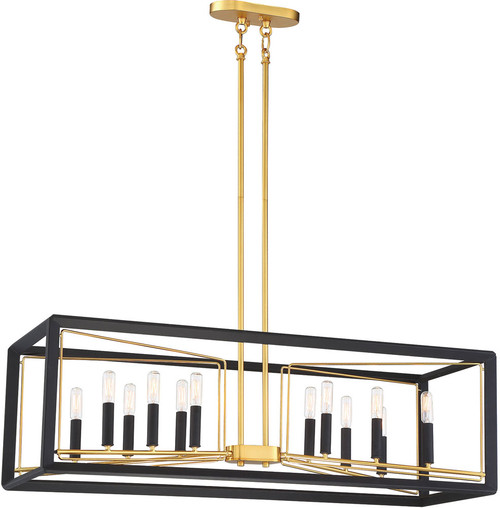 Metropolitan N7856-707 Sable Point Modern Sand Coal With Honey Gold Island Lighting