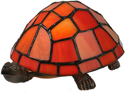Meyda Lighting 10271 Turtle Tiffany Mahogany Bronze Accent Table Light