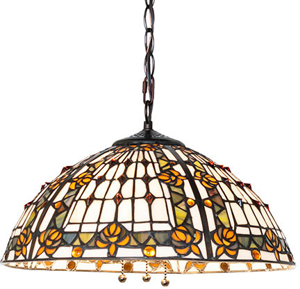 Meyda Lighting 105834 Fleur-de-lis Tiffany Ceiling Light Pendant