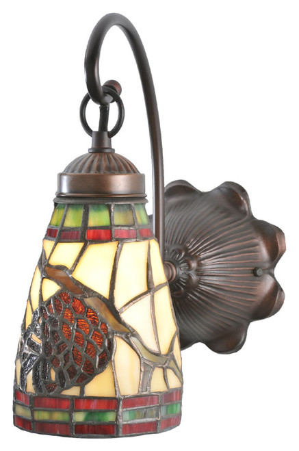 Meyda Lighting 106293 Pinecone Dome Mahogany Bronze Finish 11 Inch Tall Wall Sconce Light