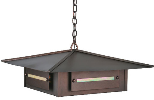 Meyda Custom 106353 Square Moss Creek Creekside 35 Inch Wide Cinnamon Coffee Metallic Finish Lighting Pendant