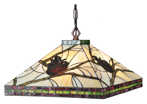 Meyda Lighting 106511 Burgundy Pine Branch Mission 17 Inch Tall Rustic Drop Ceiling Lighting