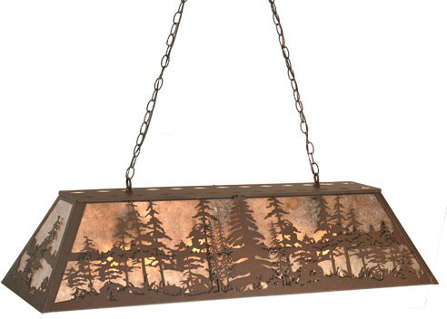 Meyda Custom 108527 Tall Pines Rustic Cafe Noir Finish 46" Tall Kitchen Island Light