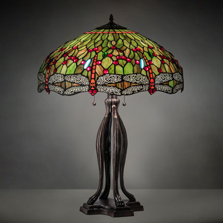Meyda Lighting 109607 Tiffany Hanginghead Dragonfly Tiffany Mahogany Bronze Table Light