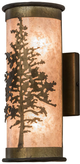 Meyda Custom 110016 Tamarack Country Antique Copper / Silver Mica Wall Lighting