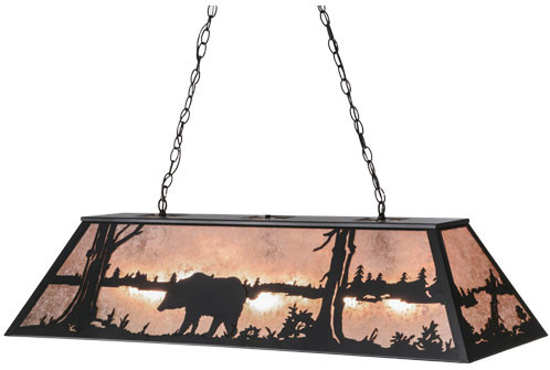 Meyda Custom 110854 Bear at Lake Rustic Black / Silver Mica Island Lighting