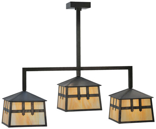 Meyda Custom 110914 Stillwater Double Cross Mission 39 Inch Wide Island Light Fixture