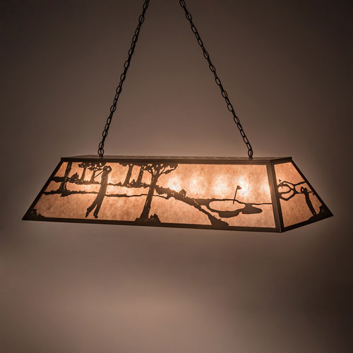 Meyda Custom 111946 Golf Oblong Antique Copper Finish 60 Inch Wide Island Light Fixture