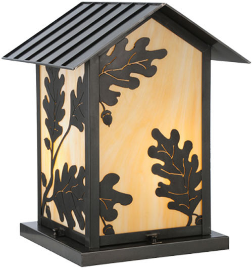 Meyda Custom 112353 Seneca Oak Leaf 18 Inch Tall Pier Mount Light Fixture
