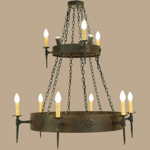 Meyda Custom 112813 Warwick 2 Tier Transitional 12 Candle Dining Room Chandelier