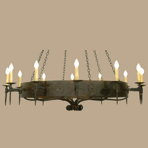 Meyda Custom 112814 Warwick Costello Black Finish 72 Inch Diameter 12 Candle Chandelier Light