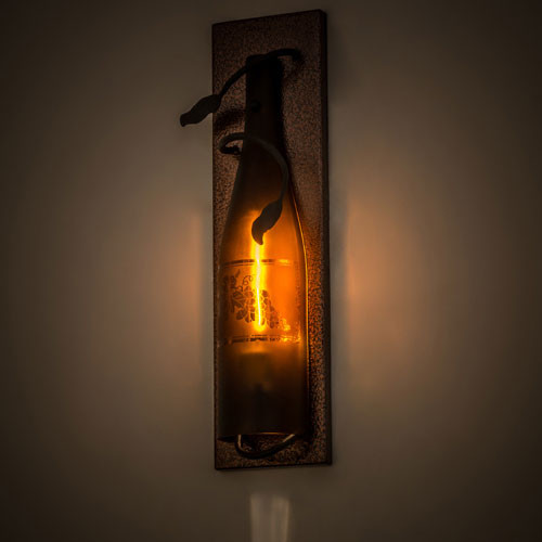 Meyda Custom 113003 Tuscan Vineyard Rustic Amber Sandblasted Wall Light Fixture