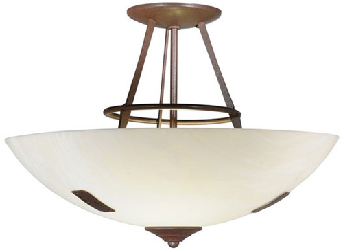 Meyda Custom 113275 Essence 2 Lamp Alabaester Bowl Semi Flush Lighting