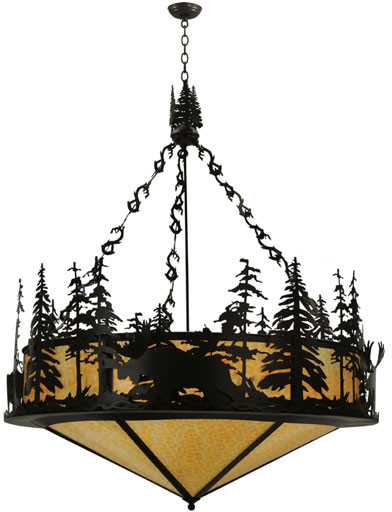Meyda Custom 115032 Moose At Dusk 56 Inch Diameter 6 Lamp Drop Lighting - Timeless Bronze