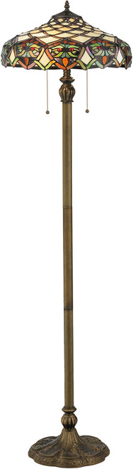 Meyda Lighting 119598 Franco Tiffany Mahogany Bronze Light Floor Lamp