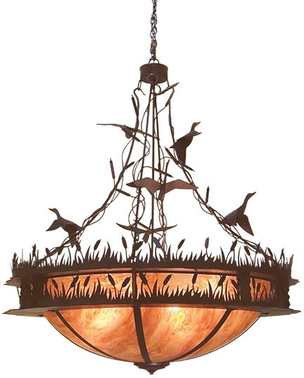 Meyda Custom 120159 Ducks in Flight Rustic Chestnut Drop Lighting
