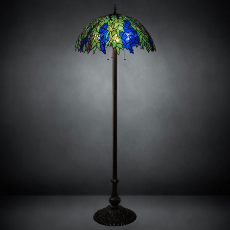 Meyda Lighting 122833 Honey Locust Tiffany Mahogany Bronze Lighting Floor Lamp